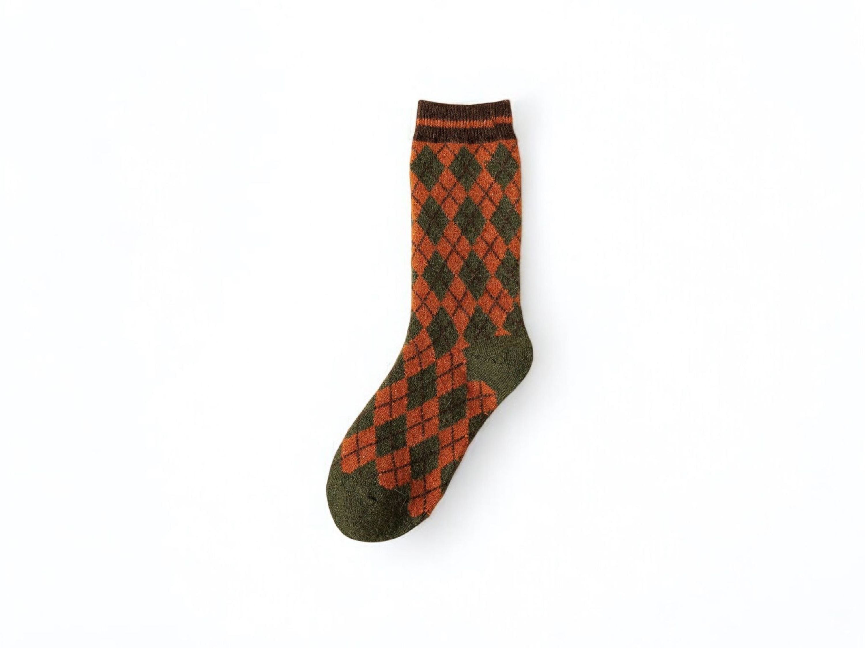 Classic Diamond Wool Socks - Stylish and Warm
