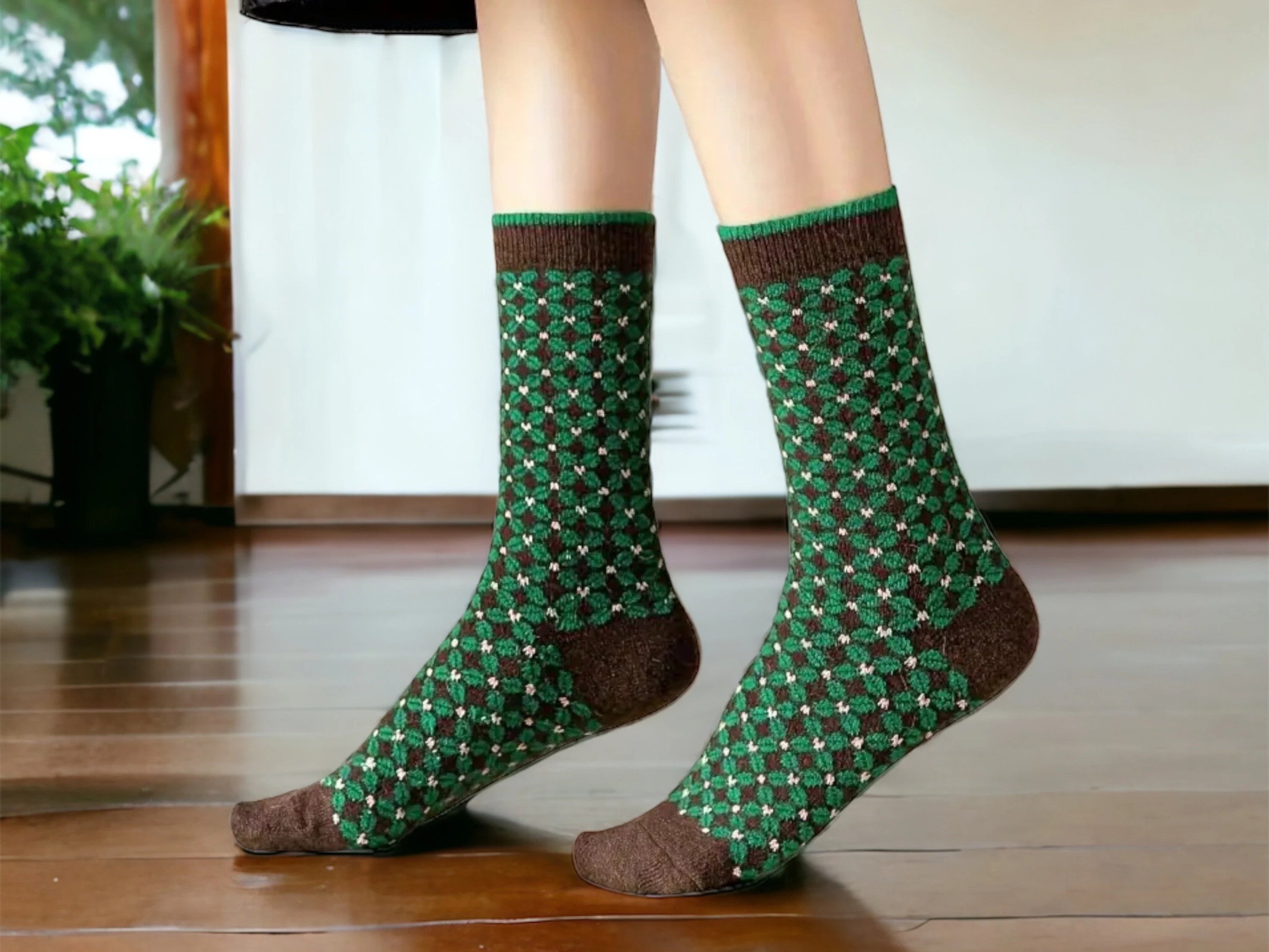 Heritage Knit Wool Socks for Women & Girls - Cozy Vintage Winter Socks, Perfect Christmas Gift